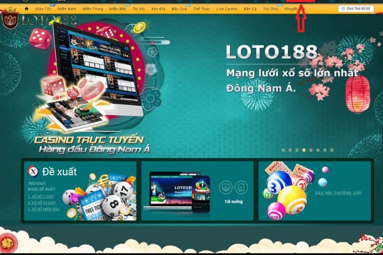 Some features of the Loto188 game page